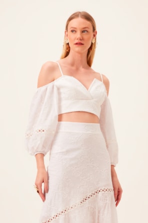 TOP BRANCO BORDADO