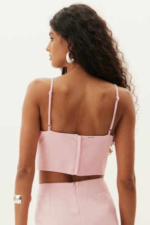 TOP ALÇAS PINK LAÇO 