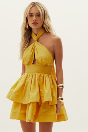 VESTIDO FOLHOS CURTO 