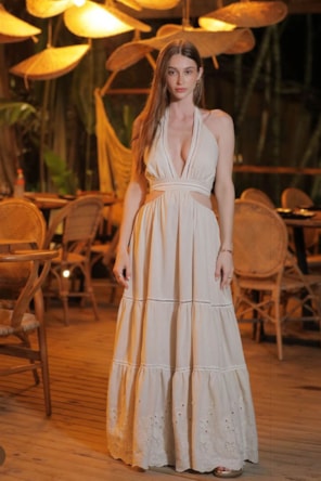 VESTIDO LONGO  BEGE