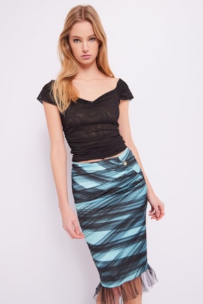TOP TULE PRETO DENNY ROSE 