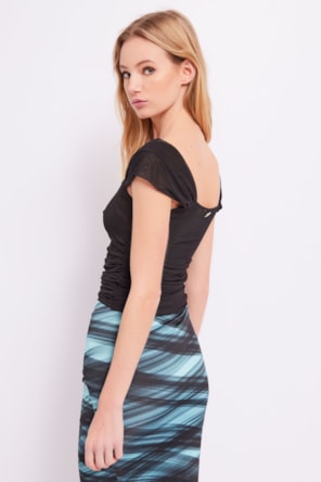 TOP TULE PRETO DENNY ROSE 