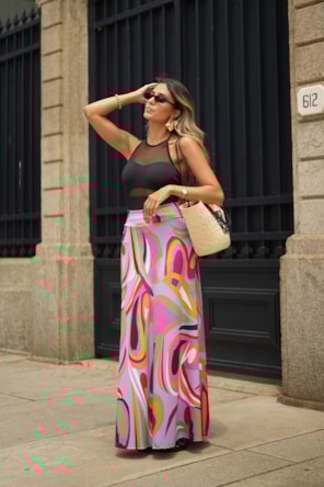 SAIA COMPRIDA ESTAMPADA