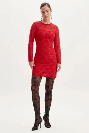 VESTIDO VERMELHO RENDADO 