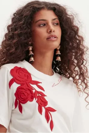 T´SHIRT FLOR VERMELHA 