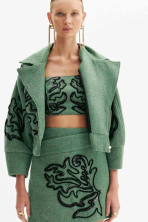 CASACO BOMBER  VERDE ESTAMPA