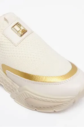 TENIS  BRANCO OURO  EASY
