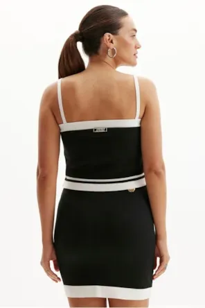 TOP MALHA PRETO E BRANCO 