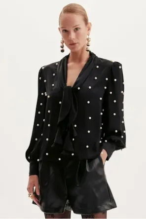 BLUSA PRETA PEROLAS 