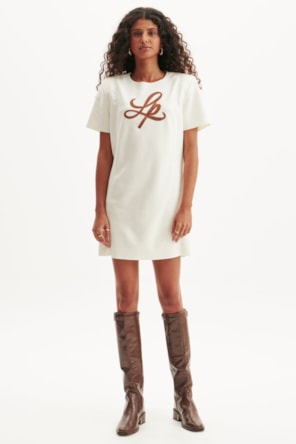 VESTIDO CURTO BRANCO LOGO LP