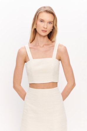 TOP ALÇAS TWEED CRU 