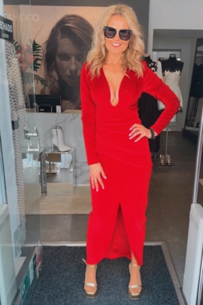 VESTIDO LONGO VERMELHO DIMY 