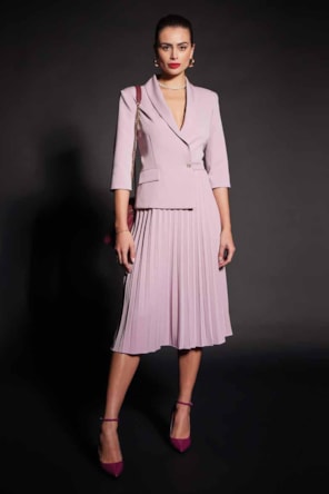 VESTIDO MID PLISSADO PINK
