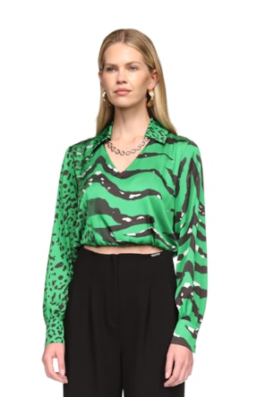 BLUSA ACETINADA ESTAMPADA