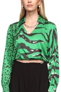 BLUSA ACETINADA ESTAMPADA