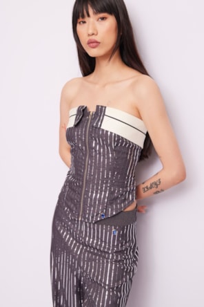 TOP CINZA LANTEJOULAS 