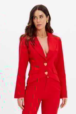 CASACO BLAZER CURTO VERMELHO 