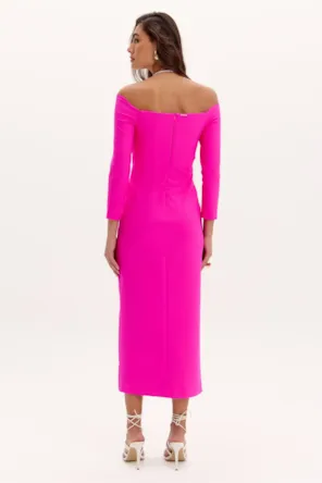 VESTIDO SUPER MIDI BRILHOS PINK