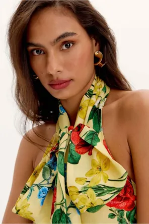 VESTIDO AMARELO FLORAL 