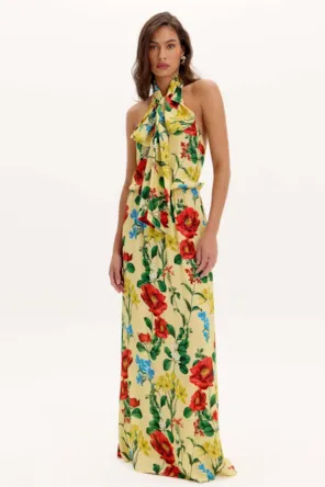 VESTIDO AMARELO FLORAL 