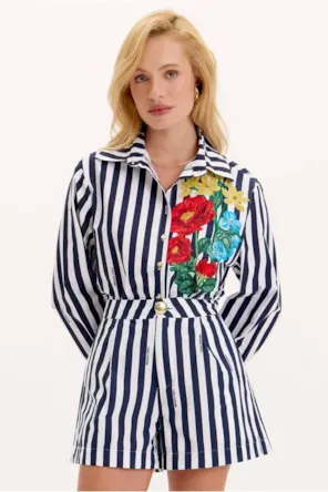 CAMISA ALONGADA ESTAMPA FLORAL