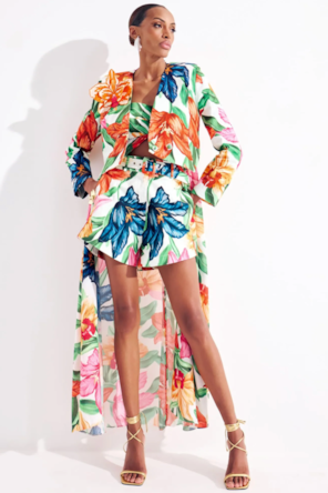 TOP  ALONGADO FENDA ESTAMPADA