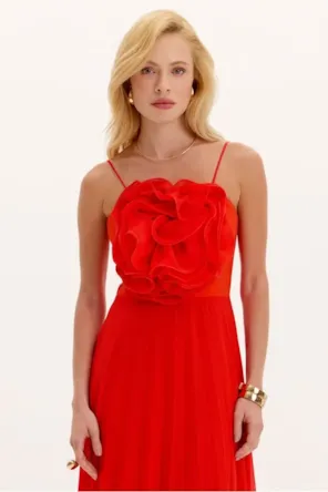 VESTIDO LONGO PLISSADO