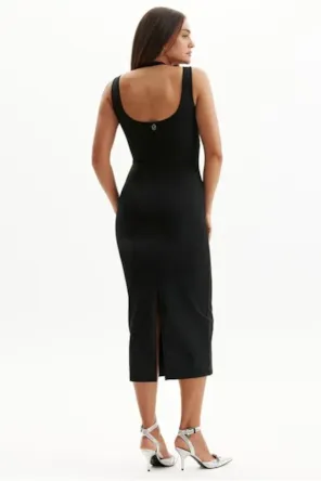 VESTIDO SUPER MIDI COM FENDA