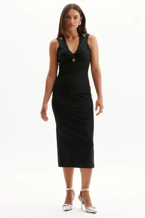 VESTIDO SUPER MIDI COM FENDA