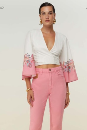 BLUSA ROSA E BRANCO DIMY 
