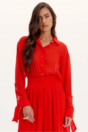 CAMISA FLUIDA CORAL LANÇA PERFUME 