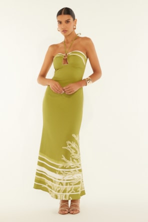 VESTIDO VERDE ESTAMPA DIMY