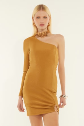VESTIDO OURO CURTO DIMY 