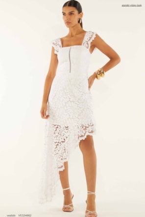 VESTIDO RENDA CAUDA LATERAL DIMY 