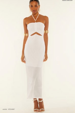 VESTIDO LONGO  CORTE CINTURA DIMY 