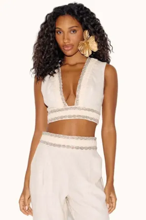 TOP CROPPED BRILHOS  LANÇA PERFUME 