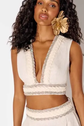 TOP CROPPED BRILHOS  LANÇA PERFUME 