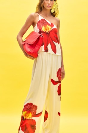 TOP  ESTAMPA FLORAL LANÇA PERFUME 