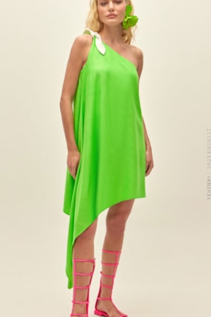 VESTIDO ASSIMÉTRICO VERDE LANÇA PERFUME 