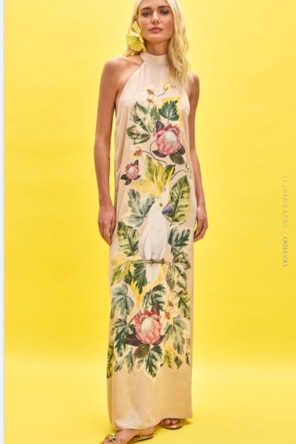 VESTIDO FLUIDO ESTAMPA FLORAL LANÇA PERFUME 