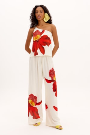 BLUSA ASSIMÉTRICA FLORAL LANÇA PERFUME 