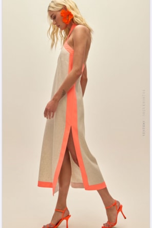 VESTIDO CRU / LARANJA 