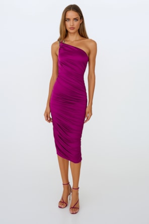VESTIDO DRAPEADO LILÁS SAHOCO 