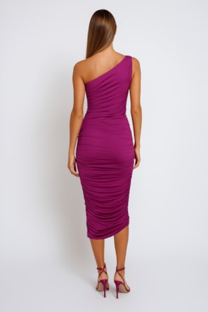VESTIDO DRAPEADO LILÁS SAHOCO 