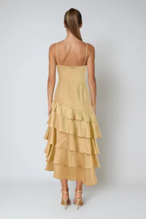 VESTIDO FOLHOS OURO SAHOCO