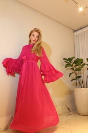 VESTIDO LONGO PINK LANÇA PERFUME 
