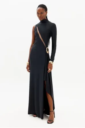 VESTIDO LONBGO MANGA ÚNICA LANÇA PERFUME 