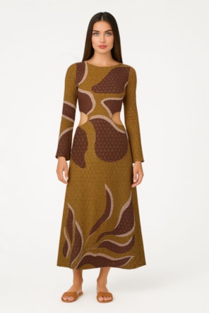 VESTIDO COMPRIDO ESTAMPA SAHOCO 