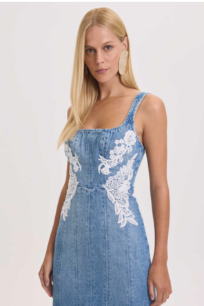 VESTIDO GANGA BORDADO AMARANTE 
