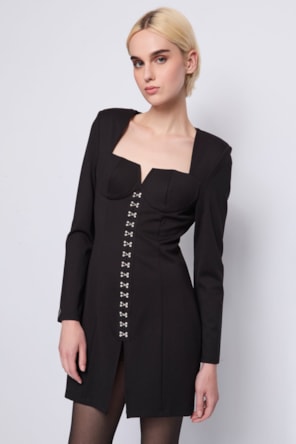 VESTIDO CURTO COM GANCHOS DENNY ROSE 
